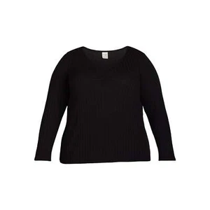 Terra & Sky Women's Plus Size 0X 14W Black Pointelle Top New w tags - Picture 1 of 4