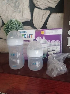 Avent 2-Pack Natural Bottles (1) 9 oz & (1) 4oz Wide Shape Reduce Colic - Picture 1 of 4