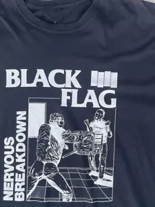 T-shirt bandiera nera vintage rottura nervosi cotone maglietta unisex S-4Xl VN2171 - Foto 1 di 3