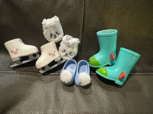 American Girl Wellie Wishers Invierno Amigos Zapatos Patines Mitones Botas de Goma - Imagen 1 de 3