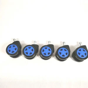 Büro Gaming Stuhl Blau Rollen Gummi Drehrollen Ersatz 2 1/4" 5er Set - Bild 1 von 8
