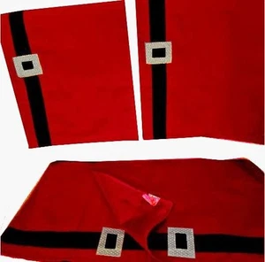 Christmas Decor Placemats Pier 1 Red Santa Claus Belt Set Of 4, Whimsical Table  - Picture 1 of 12