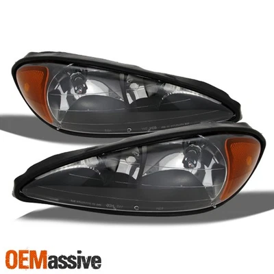 Faros de repuesto negros Fit 1999-2005 Pontiac Grand AM 2000 2001 2002 2003 Foto 1 de 4