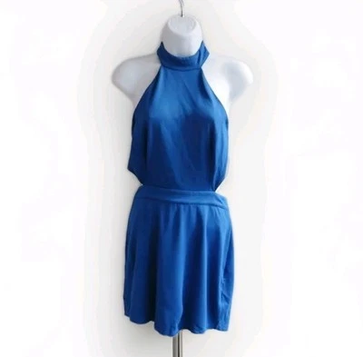 NBD Revolve Dress Womens Small Halter Cutout Blue Nite Out Dress - Image 1 of 4