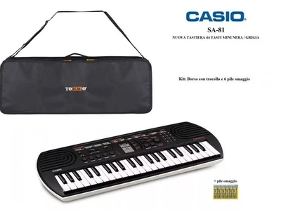 Casio SA81 NUOVA TASTIERA SA 81 (EX SA76 SA77) NERA 44 Tasti Kit Borsa + 6 PILE - Immagine 1 di 4