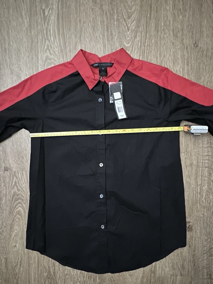 $278 Marc Jacobs Para Hombres Nueva Camisa Manga Larga Abotonada Para Hombre Talla Pequeña Negra Roja Foto 1 de 4