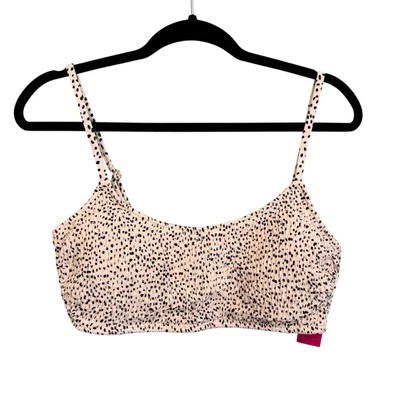 Xhilaration Bralette Swim Bikini Top Junior XL 12-14 Cream Black Dots Beach NWT - Image 1 of 4