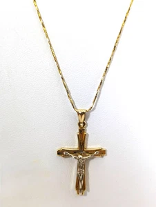 14K Gold Kruzifix & 16-3/4" lange Kette - Bild 1 von 6