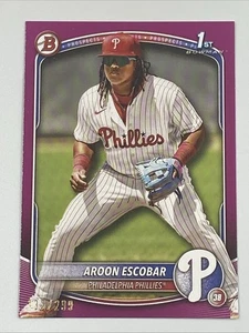 Aroon Escobar 2025 Bowman Baseball #BP-65 1st Prospect Fuchsia Parallel /299 - Picture 1 of 6