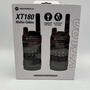 Motorola XT180 Walkie Talkie Radios, 2-Pack with Charger - Brand New - Zdjęcie 1 z 5