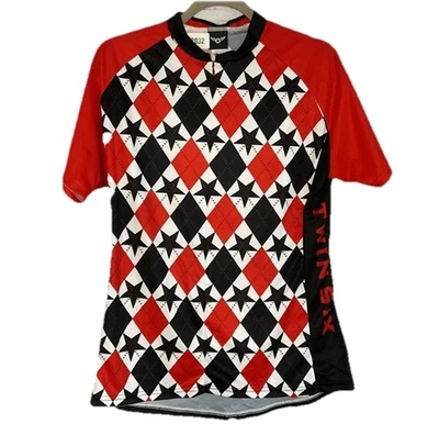 Twin Six Club Raglan Womens Large Cycling Bike JERSEY Full Zip Diamond Stars - Image 1 of 4