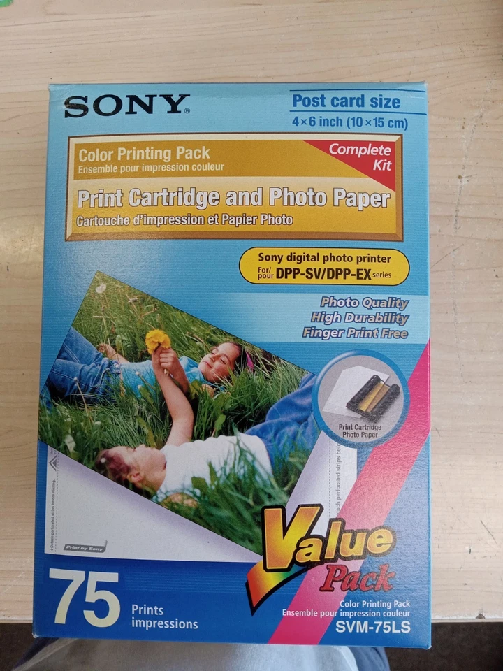 Sony SVM-75LS Print Cartridge & 4"x6" Photo Paper 75 Print Kit for DPP-SV/DPP-EX - Image 1 of 1