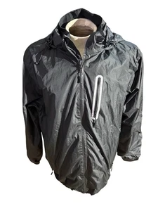 Chaqueta de lluvia SwissWell grande negra impermeable cortavientos con capucha para hombre  - Imagen 1 de 4
