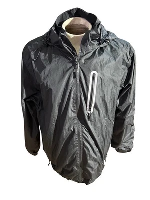 SwissWell Men’s Large Black Waterproof Windbreaker Hooded Rain Jacket  - Image 1 of 4