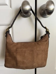 Coach 9841 Vintage Legacy West Demi Pouch Hobo Baguette Swing Bag suede Brown  - Picture 1 of 10
