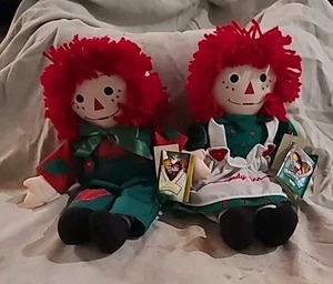 "Muñecas de peluche Snowden Raggedy Ann & Andy 1998 vintage con etiquetas" - Imagen 1 de 3