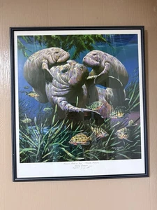 Barry Barnett "Mama’s Pride & Joy" Seekühe signiert 985/1000 1993 gerahmter Druck - Bild 1 von 11