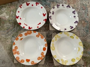SET OF 4  MICKEY & CO FRUIT DINNERWARE DISNEY RARE - Picture 1 of 3