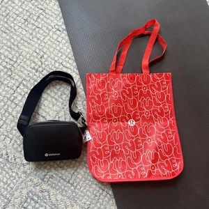 Lululemon EVERYWHERE BELT BAG CACTUS "LEATHER" BLACK NWT - Picture 1 of 14
