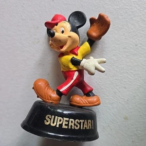 Vintage Disney Mickey Mouse Baseball Superstar! 4" PVC Figurine Hong Kong - Picture 1 of 5