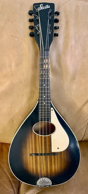 Mandolina Stella vintage a rayas de tigre con bolsa de concierto - Configuración profesional, todo original - PRIME Foto 1 de 4