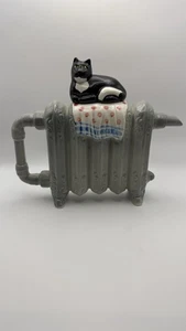 Vintage Radiator Cat Teapot With Lid Swineside Ceramics Teapottery Made In UK - Picture 1 of 12