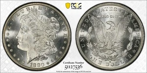 1880-S PCGS MS65+ Morgan Dollar with Green CAC Label - Bild 1 von 3