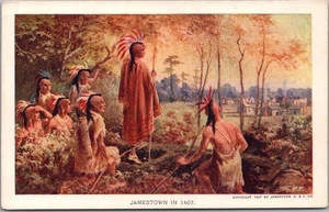 1907 JAMESTOWN EXPOSITION Norfolk VA Postcard "No. 7 - JAMESTOWN IN 1607" Unused - Picture 1 of 2