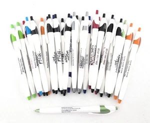 Lotto 30 ct penne a scatto retrattili stampa errata JAVALINA Hub Pen BIANCO COLORI MISTI BORDO - Foto 1 di 7