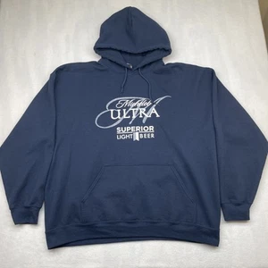 Heavy Blend Hoodie Men XL Blue Navy Fleece Sweatshirt Michelob Ultra Light Beer - Picture 1 of 8