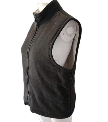Villager Liz Claiborne Chaleco Negro Chaqueta Ropa Activa Sin Mangas Grande Cálido Foto 1 de 4