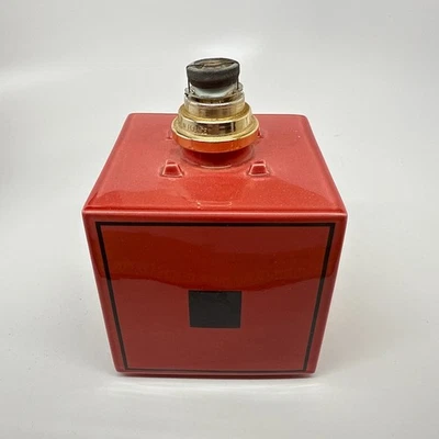 Lámpara Longchamp Berger cerámica roja lámpara de fragancia cuadrada falta tapa Foto 1 de 4