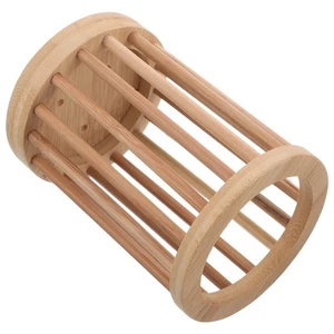 Bamboo Cutlery Tube Utensil Holder Chopsticks Fork Drain Rack Drainer - Picture 1 of 12