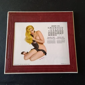 Esquire Girl RARO 1951 mini calendario completo da scrivania con arte di Al Moore. - Foto 1 di 3