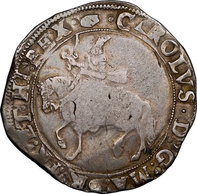 Inglaterra Carlos I 1636-38 plata martillada media corona S-2773 NGC VF35 Foto 1 de 4