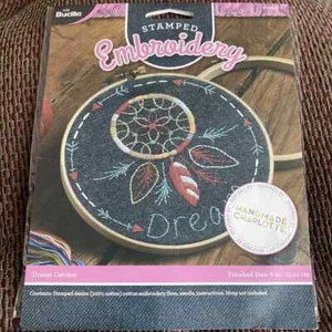 Bucilla Stamped Embroidery Kit 6'' Round Dream Catcher/ free shipping USA - Picture 1 of 2