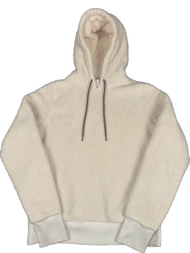 OFF WHITE Felpa con cappuccio Athleta donna piccola avorio Tugga Sherpa pullover felpa accogliente calda
