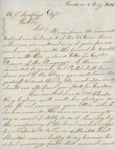 1815 To WELLINGTON'S PORTUGUESE ALLY 2 WEEKS AFTER NAPOLEON'S DEFEAT AT WATERLOO - Picture 1 of 4