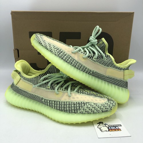 Adidas Yeezy Boost 350 V2 Yeezreel taglia 9 5 FX4130 RF riflettente 3M verde giallo