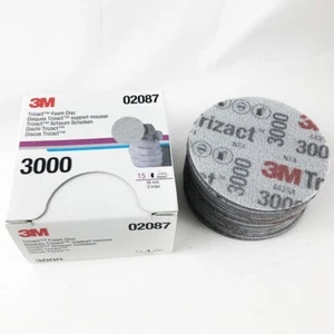 Disco de espuma de grano 3M 02087 Trizact Hookit 3 pulgadas P3000 automotriz 15 piezas/caja - Imagen 1 de 5
