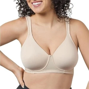 LEADING LADY Nude Seamless Microfiber Wirefree Bra, US 46D, UK 46D, NWOT - Picture 1 of 4