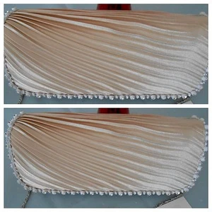 Hochzeit Theater Damentasche,Abendtasche,Bag mit Kette,Clutch,Champagner + - Bild 1 von 3