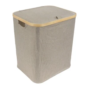 Cesta de lavandería plegable de bambú con tapa - decoración esencial para cualquier habitación - Imagen 1 de 13