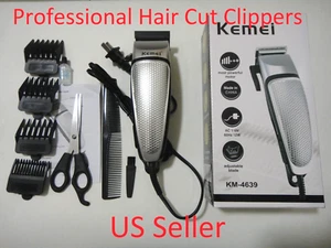Kemei Electric Professional Hair Cut Clippers Cutter Tools Salon Barber Set - Picture 1 of 9