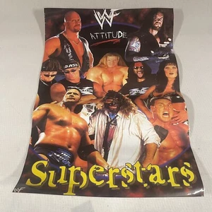WWF Attitude Superstars The Rock Stone Cold Undertaker Triple H Mick Foley Poste - Picture 1 of 13
