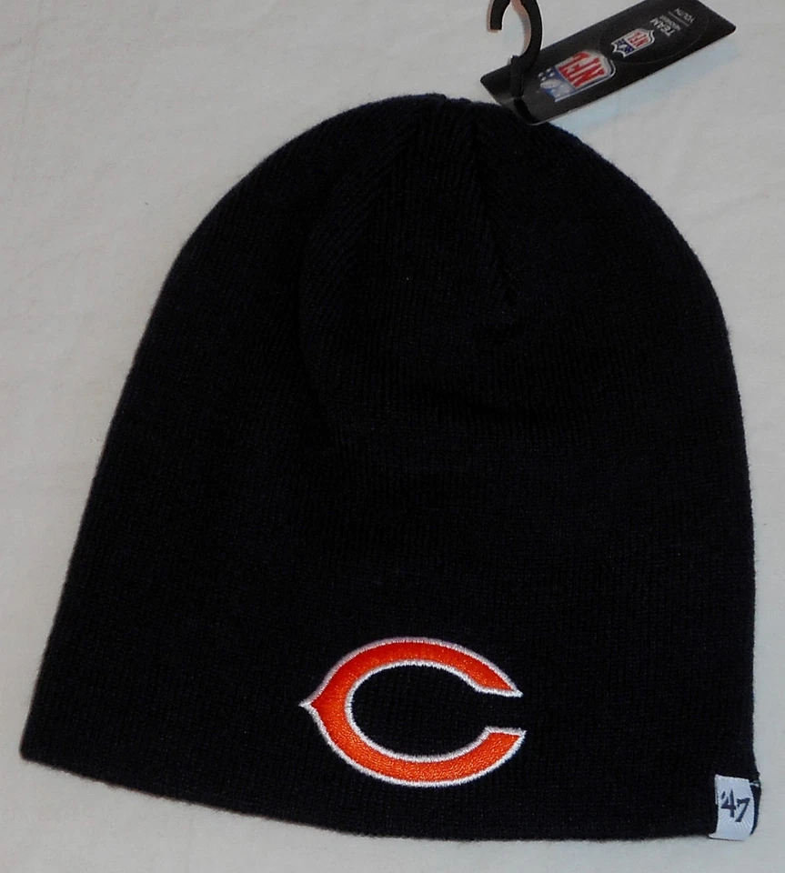 CHICAGO BEARS  '47 BRAND WINTER KNIT HAT YOUTH KIDS 8-20 BEANIE NWT DARK BLUE - Image 1 of 1