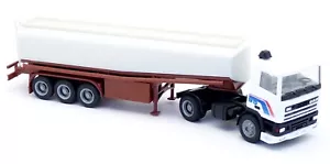 Herpa DAF 95 serbatoio autoarticolato bianco grigio neutro autocisterna camion cisterna 1:87 H0 - Foto 1 di 3