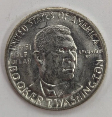 1951 Booker T. Washington Commemorative Half Dollar - 90% Silver ~ #337 - Image 1 of 2