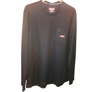 Wrangler Mens Workwear Pen Pocket T-Shirt Black Long Sleeve Crew Relaxed LARGE - Picture 1 of 4
