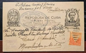 Pres ROOSEVELT - CARIBBEAN to FDR w WWII MESSAGE - STATE DEPT HANDSTAMP + CENSOR - Picture 1 of 5